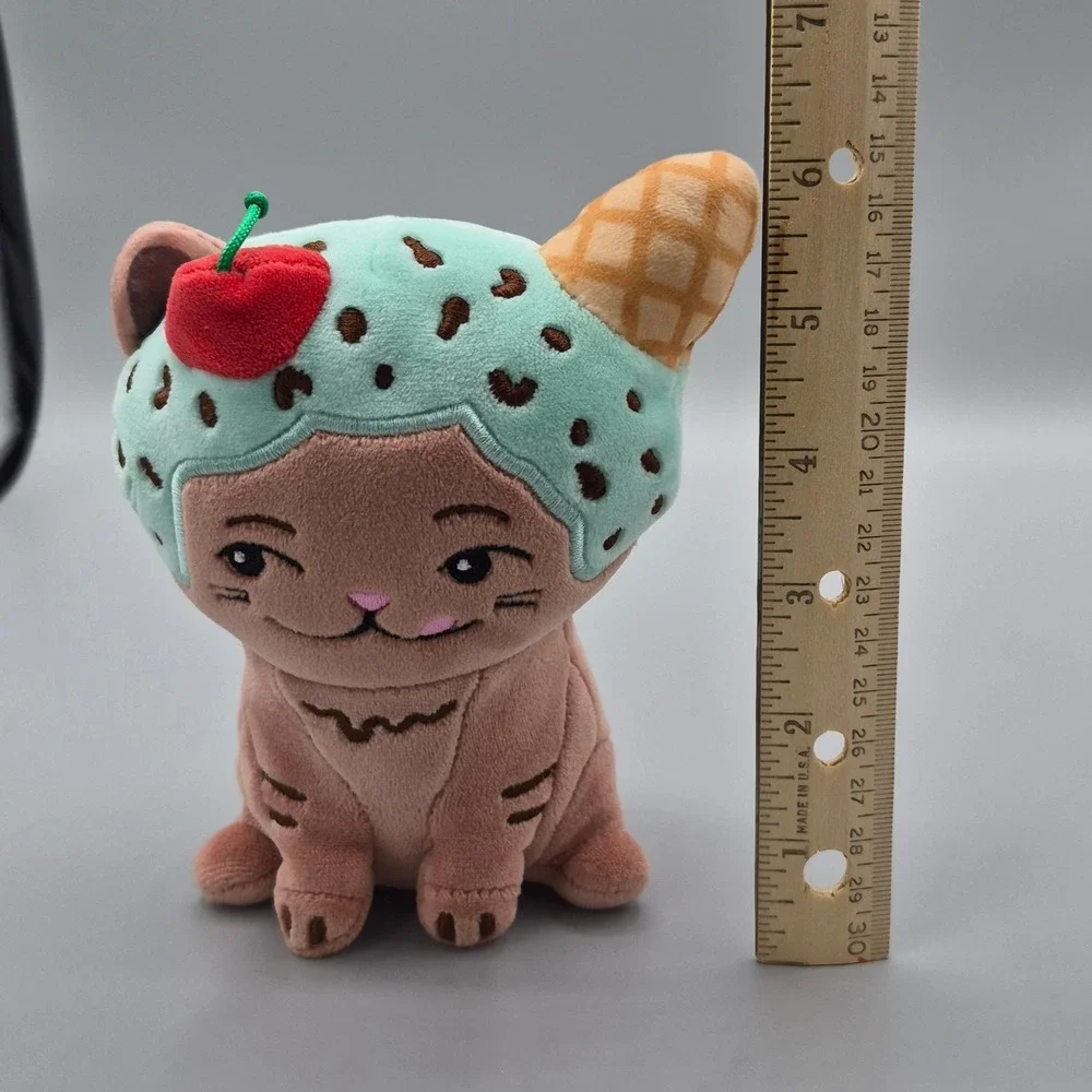 Moriah Elizabeth Cathy the Cat Ice Cream Plush Pink Mint Green 6 Inch 2024